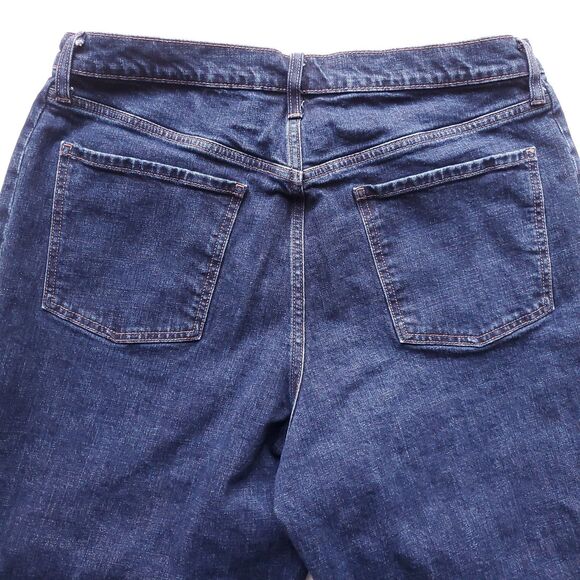 Old Navy High Rise Barrel Leg Jeans Size 16 Dark Wash 34 x 24 Baggy 672551 - Picture 5 of 12